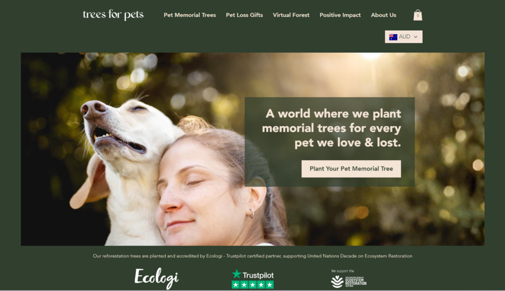 trees for pets homepage